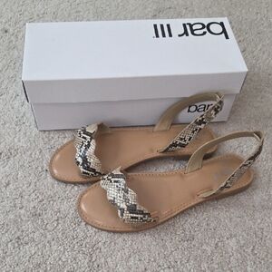 Bar III Women's Snakeskin and Tan Sandals